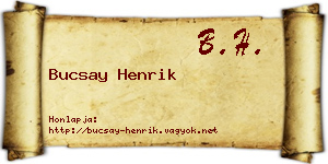 Bucsay Henrik névjegykártya