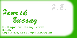 henrik bucsay business card